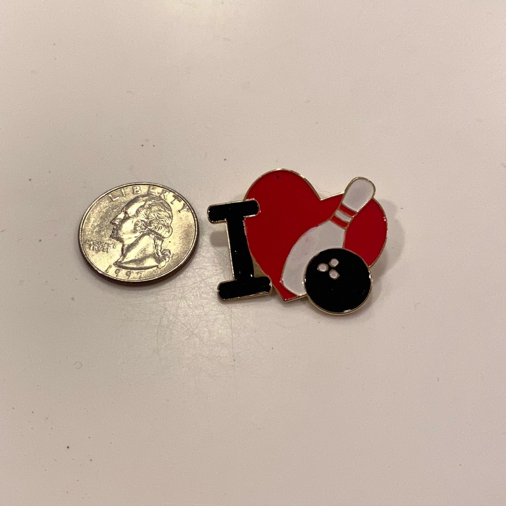 “I Love Bowling” enamel pin